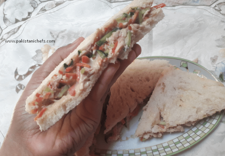 Delicious Chicken Sandwich With Mayo Pakistani Food Recipe (With Video)