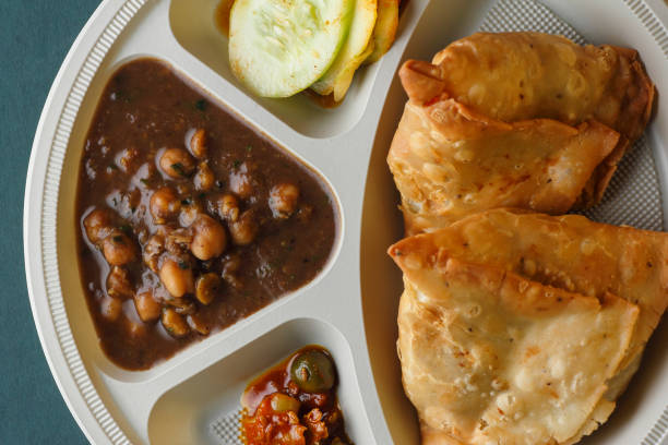 Delicious Punjabi Samosa And Chole Pakistani Food Recipe
