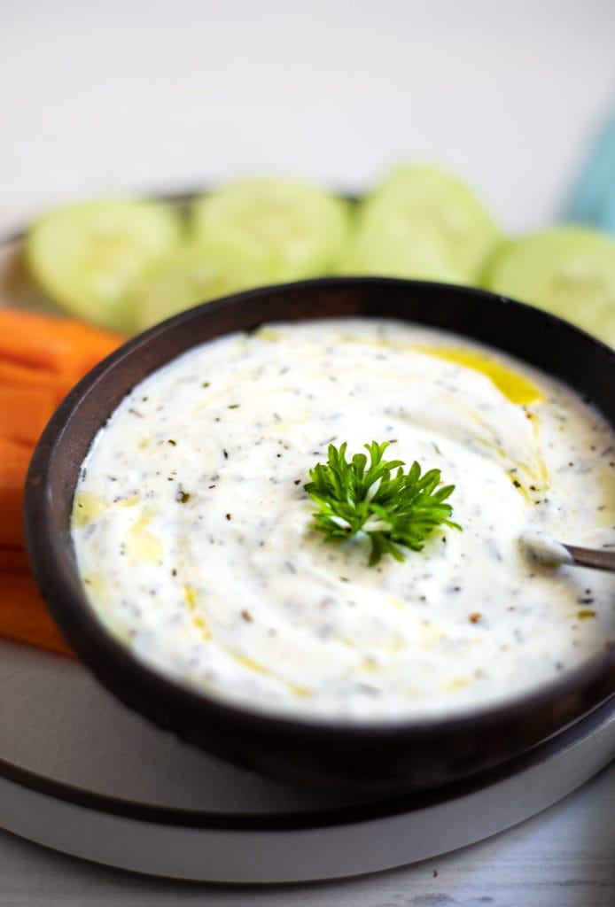 Delicious Fresh Herbs With Yogurt Dipping Sauce Recipe 