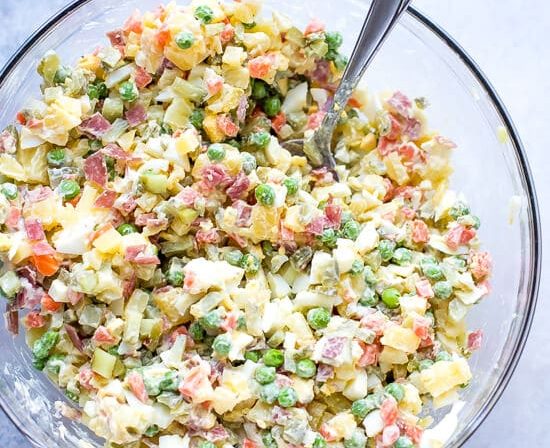 Creamy Russian Potato Salad Recipe (Olivier Salad)