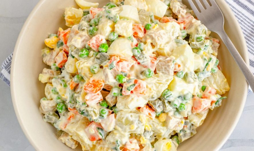 Creamy Russian Potato Salad Recipe (Olivier Salad)