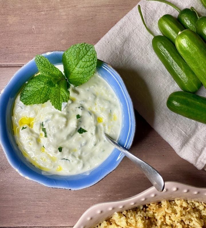 A Refreshing Turkish Yogurt & Cucumber Dip (Cacik Recipe)