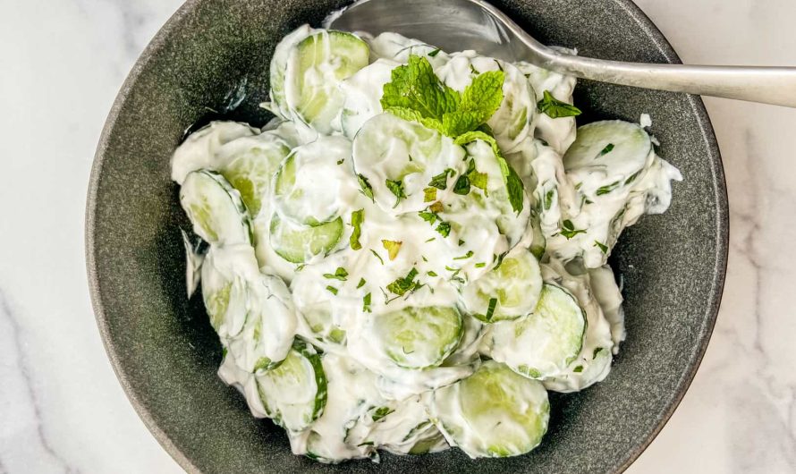 Delicious & Easy Turkish Creamy Cucumber Salad Recipe