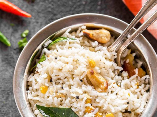South Indian Coconut Rice Recipe (Thengai Sadam)